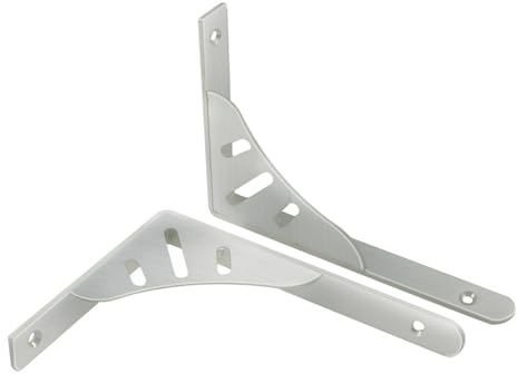 Halterungen for Regale, 2 x schwebende Regalhalterung, robuste, an der Wand montierte dreieckige Regalhalterung, 90-Grad-Eckstreben-Stützhalterung aus Edelstahl und Metall, mit Schrauben, Silber(300mm