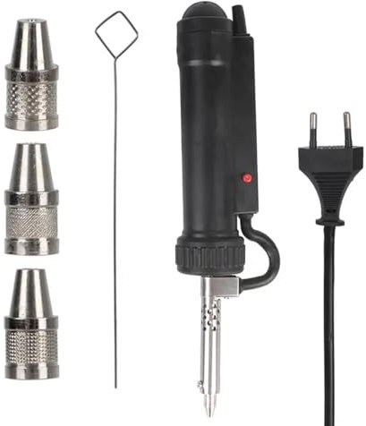 YIWEOG Ventouse à souder électrique, Pompe à dessouder Automatique avec 3 Buses d'aspiration à souder, Pistolet Portable pour Dispositif d'aspiration d'étain à souder sous Vide, Prise UE