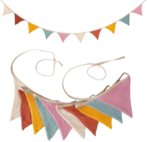 Bandierine per Cameretta dei Bambini, 2.7m Ghirlanda per la Cameretta dei Bambini, Bandierine da Colorate per Lettino, Decorazione da Parete