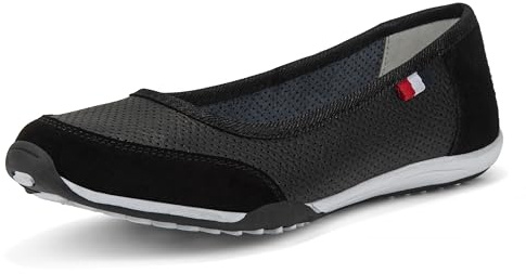 FILIPPO Ballerines sportives pour femme - Chaussures pieds nus en cuir - Slip on Ballerines pour femme - Chaussures à enfiler, Noir , 37 EU