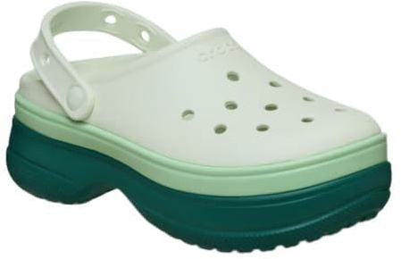 Crocs Womens Classic Stacked Clogs Platform Platform, Hosta, 8 UK Men / 10.5 UK Women