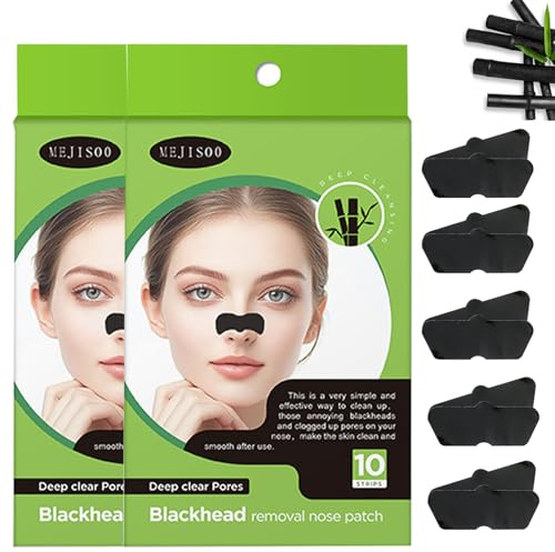 Blackhead Remover Strip, 20Pcs Charcoal Nose Strips for Blackhead Removal - Deep Cleansing Pore Strips for Women & Men, Gentle on All Skin Types