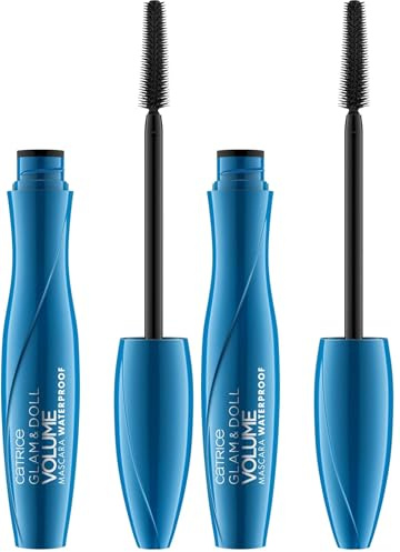 Catrice Glam & Doll Volume Mascara Waterproof, Wimperntusche, schwarz, definierend, verlängernd, volumengebend, langanhaltend, matt, wasserfest, vegan, ohne Parfüm (10ml) (Packung mit 2)