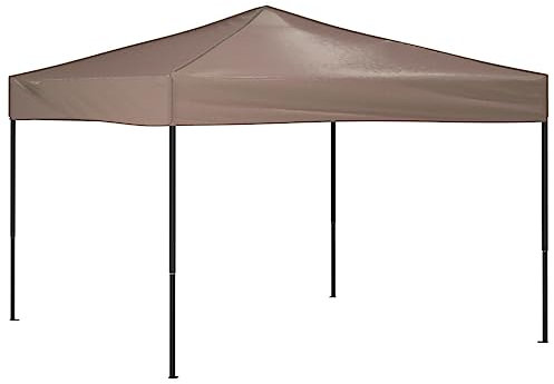 Tonnelle de Jardin Pliable, Tente de Réception Pavillon Barnum de Jardin Taupe 3x3 m