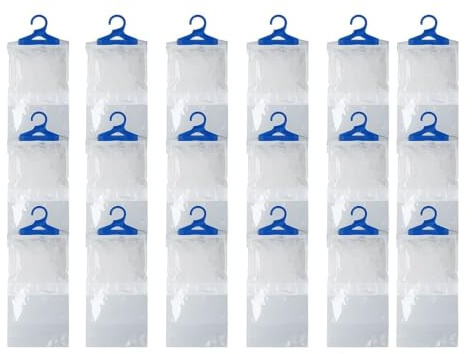 Korona 82152X2 - Deumidificatori per guardaroba, 18 pezzi, sacchetti per deumidificatori con gancio di sospensione, ideale per l'armadio, previene la muffa e gli odori alla moda, blu