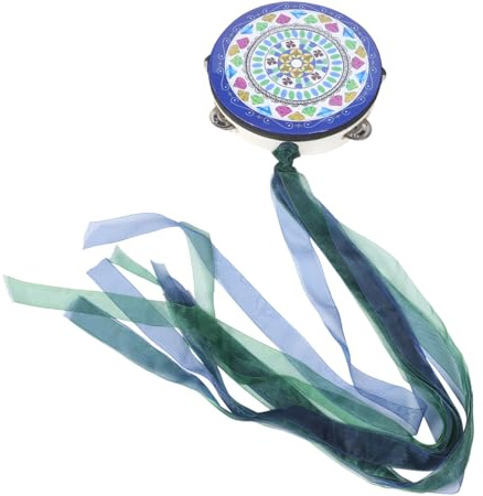 Beaupretty Handtrommel mit Metall Schellen Bänder Einreihiges Percussion Instrument für Erwachsene und Geeignet für Tanzprüfungen Hanfu Auftritte und Bühnenperformance