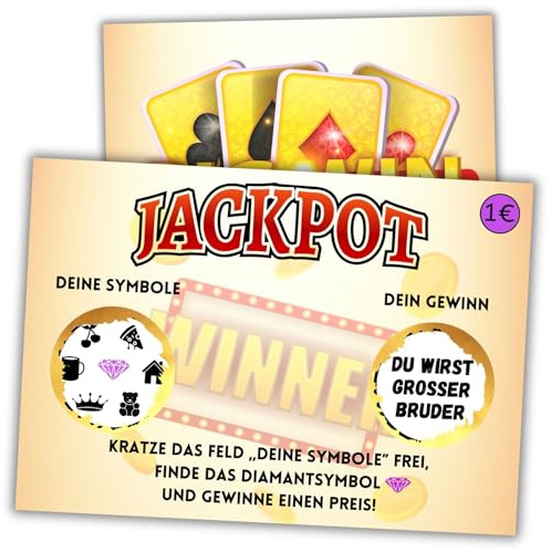 JOCERO – Du wirst Bruder – Rubbelkarte zur Schwangerschaftsverkündung – Baby Ankündigung mit goldenem Rubbelfeld & Kraftpapier Umschlag – Geschenk für werdenden Bruder
