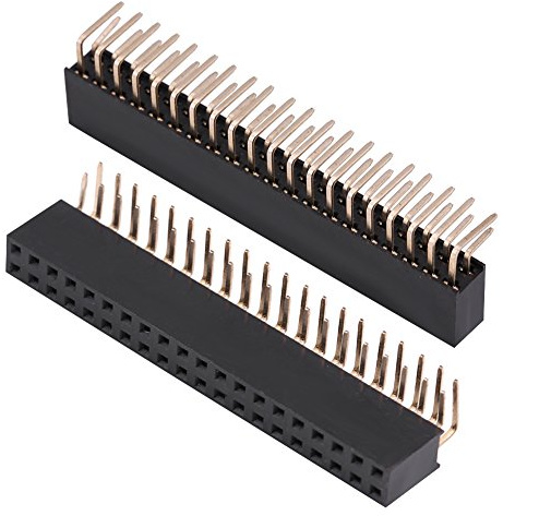 Culnflun Female Pin Headers Connector, 3pcs 2x20 Pins 2.54mm Pitch Right Angle Dual Row Header Socket Header Housing Connector Adapter Plug for PCB Board Breadboard