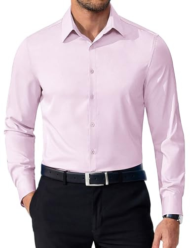 WINKEEY Chemise Homme Infroissable Chemise de Bureau Manches Longues sans Repassage Formel Habillé Cérémonie