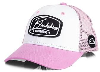 Blackskies Race basebollkeps för barn – snygg stil – vit/rosa – storlek L