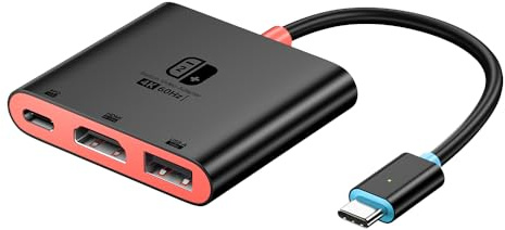 ELUTENG Dockingstation für Nintendo Switch 2, 3 in 1 Metall Dock mit HDMI Adapter 4K 60Hz, PD 100W Laden, USB 3.0 5Gbps, USB C auf HDMI Adapter für Switch 2, MacBook, iPad Pro, iPhone 15/16/17 Series