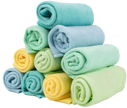 Bambino Mio (Lot de 10) | Cotton Lingettes bébé réutilisables, PASTELS – Lingettes lavables pour peaux sensibles, séchage rapide et résistantes
