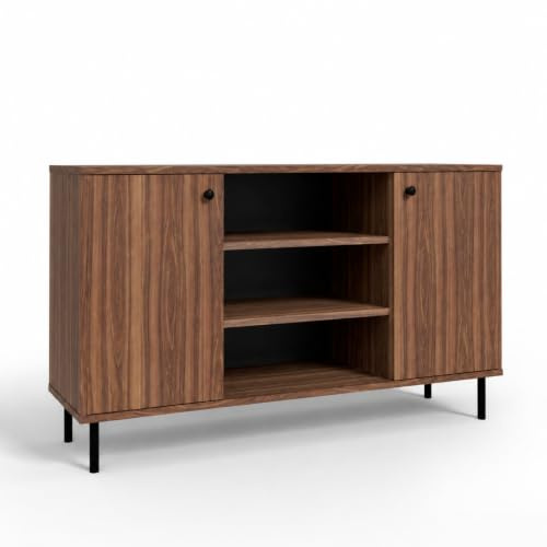 KOBI Commode à Deux Portes Venus 73 x 137 cm - Couleur Noyer