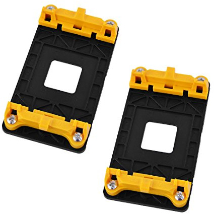 sourcing map 2 Stück AMD CPU Lüfterhalterung Basis Motherboard Back Plate Stand Holder für AM2 AM2+ AM3 AM3+ FM1 FM2 Sockel, Gelb