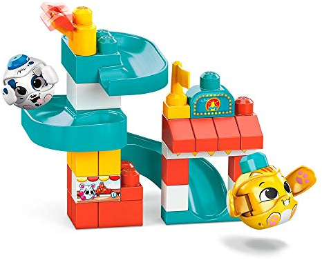 MEGA Bloks First Builders, Playset Parco Giochi con Lanciatore, 3 Scivoli e 29 Blocchi da Costruzione, Giocattolo per bambini 1+ Anni, GKX70