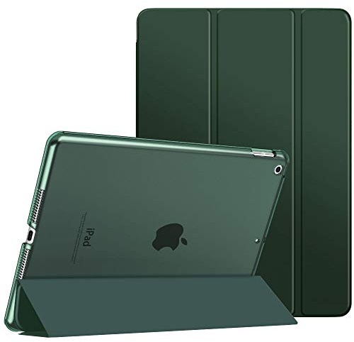 MoKo Smart hülle für iPad 9./8./7. Generation 10,2 Zoll, Nachtgrün | Ultradünne leichte Schutzhülle mit transluzenter Rückseite und Auto Schlaf/Wach Funktion für iPad 2021/2020/2019