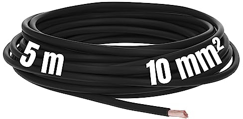 5 Meter Lapp 4520015 H07V-K 10 mm² schwarz I Verdrahtungsleitung I Aderleitung flexibel I PVC-Einzelader I Litze 10mm2 I Verdrahtung