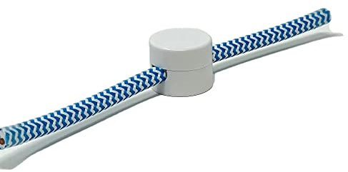 Wand- und Deckenpins - Weiß, Schwarz and Transparent für Textilkabel. 10 Stück. Made in Italy (Weiß)
