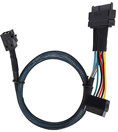 Cavo MINI SAS Da SFF8643 a SFF8639 15P Linea di alimentazione 12GB/s Mini SAS HD 4i Plug (SFF 8643) a U.2 Plug (SFF 8639 15P) Cavo con alimentatore SATA per server, disco rigido, host computer