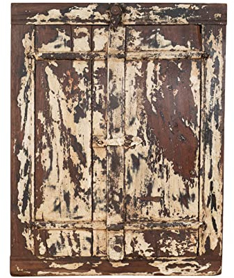 Biscottini Finestra antica legno massello 55x69 cm | Finestre in legno decorative e funzionali | Finestra vintage legno