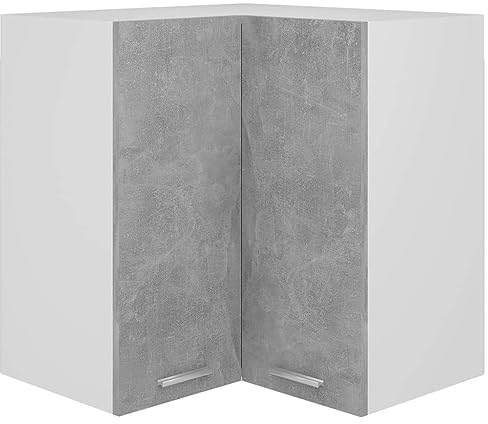 vidaXL Eckhängeschrank Betongrau 57x57x60 cm Holzwerkstoff