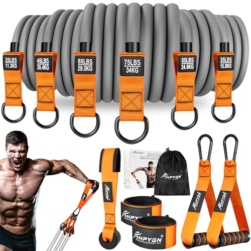 HPYGN Heavy Resistance Bands 300lbs, Weight Bands for Exercise with Handles, Door Anchor, Carry Bag, Workout Bands for Men, Physical Therapy, Muscle Training, Strength, Slim, Yoga, Home Gym Equipment
