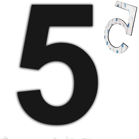 nanlyiau 6in/153mm numero casa exterior adhesivo numero de casa mate negro numeros casa exterior,hecho de acero inoxidable SUS304(5)