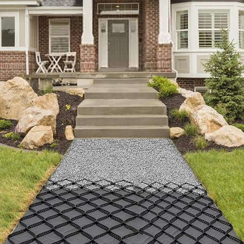 RTOWERM Stabilisateur Gravier Grille de sol Geocell de 2 pouces, grille de gravier de sol HDPE Geogrid, allée de géogrille, système de pavé perméable Grille de stabilisation du sol Pavés perméables Ge