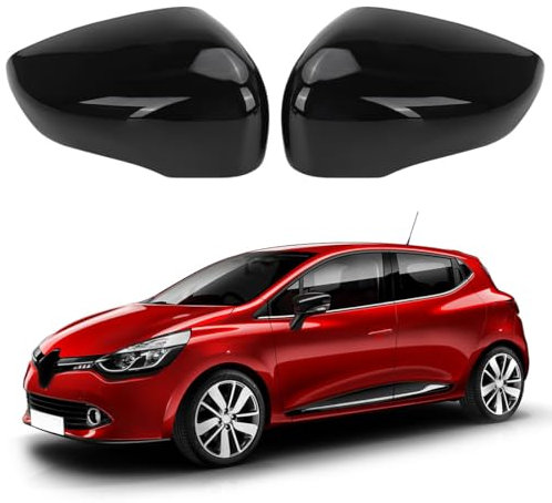 Tapa de la Cubierta del Espejo Compatible con Renault Clio 4 2012-2016, Capture First Generation J87 2013-2019, Zoe 2012-2024, Tapa de Espejo Retrovisor Tapas 963732631R 963732631 - Negro