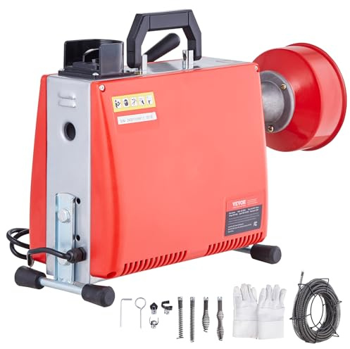 VEVOR 250W Rohrreinigungsmaschine Rohrreinigungsgerät 20mx15,8mm/4,6mx9,5mm