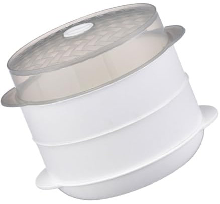 Vaporiera per Microonde in Pp Bianco, Design a Doppio Strato
