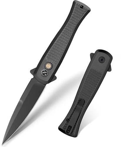 NedFoss MERMAID II Klappmesser, 8.5CM 14C28N Stahl Taschenmesser mit Button-Lock, Einhandmesser mit Aluminium-Griff, Outdoor Messer mit Gürtelclip, Survival Messer für den Alltag, Sammlung & Geschenk