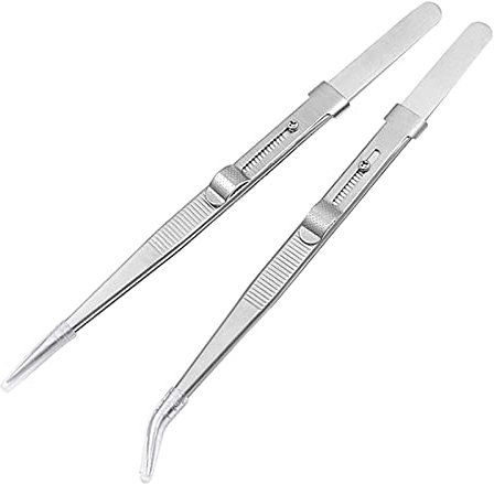 Pincettes À Souder Précision 2 Pièces Pincettes Électroniques Industrielles D'outils Pointe Fine Pince Droite Verrouillage