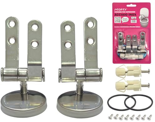Pronty Cerniere Tavoletta WC universale Acciaio Inox, Tassello Espansione