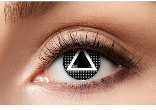 Korean Game Dreieck Kontaktlinsen/Jahreslinsen - Motivlinsen ohne Sehstärke - Unisex - Erwachsene - ideal für Halloween, Karneval, Motto- und Horror-Party