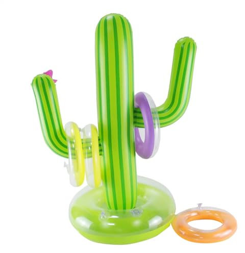 Set Di Giochi Di Nuoto Di Cactus - Game Anello Di Cactus Galleggiante Estivo | 5 Pezzi Di Cactus Gonfiabile, Set Di Gioco Di Lancio Ad Anello Di Cactus, Cactus Per Feste In Piscina Per La