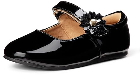 Amazon Essentials Ballerines Babies Bébé Fille, Noir Vernis, 22 EU