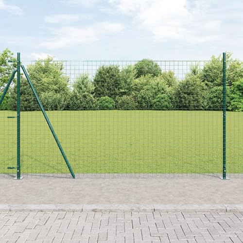 Juroupi Fence Posts Set of 52 Green Concrete, Steel 3.2 x 3.2 x 83.5 cm,Building Materials,Posts,Fence Posts,Garden Fence Posts-3350231