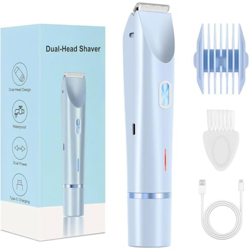 sianova BloomShave 2-in-1 Damen Körperrasierer Dual-Head Intimrasierer für Frauen, Wiederaufladbarer, Wasserdichter Nass- und Trockenrasierer für Gesicht, Beine und Bikini
