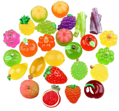 Mini Juguetes de Comida 100pcs Bolsas ciegas Lindas simulación Fruta Luminosa Mini Resina Comida Misterio Juguetes favores de Fiesta Regalos creativos para niños niñas.