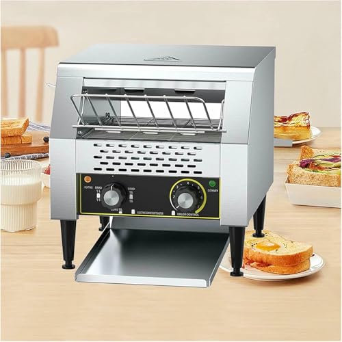 CNPRAZ Stainless Steel Desktop Bread Oven, With Commercial Conveyor Belt, 150/300/450 Slices/hour, To Toast Bread, Sandwiches And Kosher Food., 150pieces/h