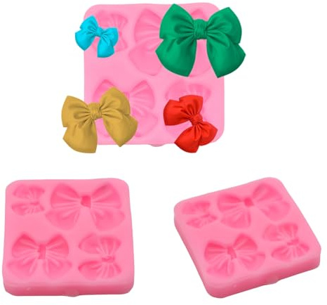 Fondant Mould Pink Bow Silicone Chocolate Mold,Cake Candy Bow Knot Moulds for Party,Cupcake,Baking DIY, Wedding, Birthday,Dessert Supplies Y5HDJMJ