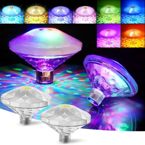 LIAVOP 2 Pezzi Luci Solari Per Piscina Fuori Terra, 8 Modalità Rgb, IP68 Luci Led Piscina, Impermeabile, Per Vasche Idromassaggio, Giardino, Discoteca, Stagno