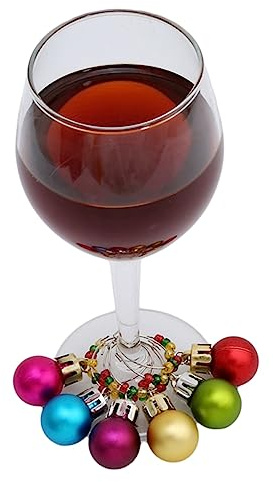 LIFKOME 12pezzi Marcatori per Bicchieri da Vino Pallina in Plastica Colori Misti per Identificare Bicchieri da Vino Rosso Durante Feste e Riunioni