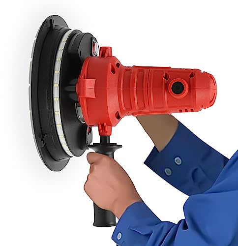 Handheld Dustless Drywall and Plaster Sander, Corded Electric Drywall Sander with LED Light for Wall Ceiling Plaster 1200W