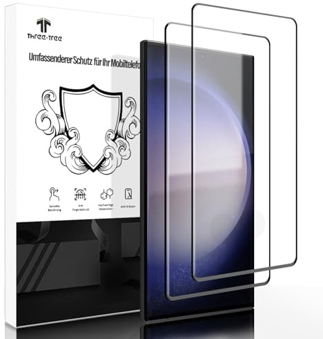 Schutzfolie für Panzerglas für Samsung Galaxy S23 Ultra, Fingerabdruck-ID Unterstützen Gehärtetem Glas [2 Stück] 9H Displayschutzfolie für Samsung S23 Ultra