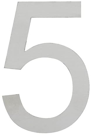 ARREGUI SEC11-T2 Edelstahl Hausnummer | Moderne Briefkasten Hausnummer aus Edelstahl | 12 cm Hohe Hausnummer für Außen Wasserdicht | Wetterfeste Hausnummern | Gebäudenummer | Türnummer | Nummer 5