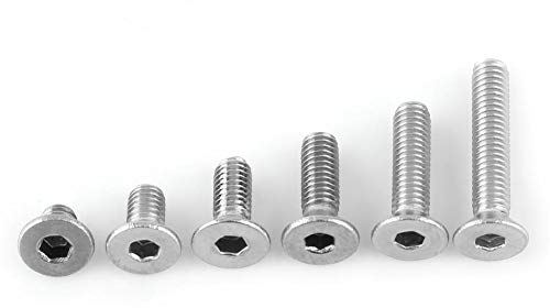 300 Stück Schrauben Senkkopf Sechskant aus Edelstahl 304, mit Aufbewahrungsbox M3 x 4/6/8/10/12/16 mm