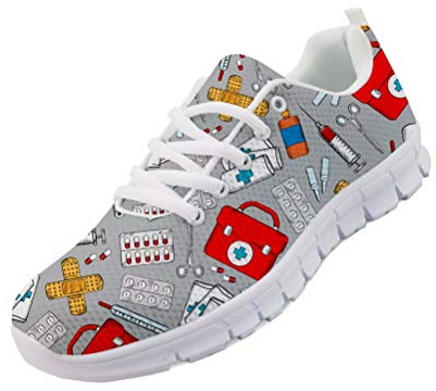 chaqlin Femmes Hommes Sneaker Lace up infirmière en Plein air Chaussures Baskets de Loisir léger Formateur Confortable Plus la Taille uk4-14…