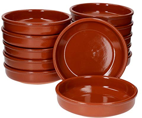 MamboCat Cazuela Schale Bruno Tonware I 12er Set I Ø 20 cm I Größe L I Mediterran I Glasiert I Unikat Handarbeit I Antike/Vintage I Mittelalter I Wikinger